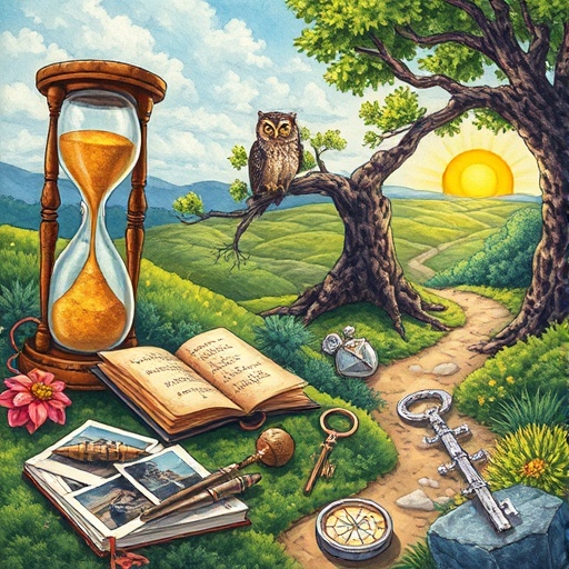 Человек размышляет о своем прошлом как ключе к пониманию судьбы - визуализация концепции анализа жизненного пути и личностного роста